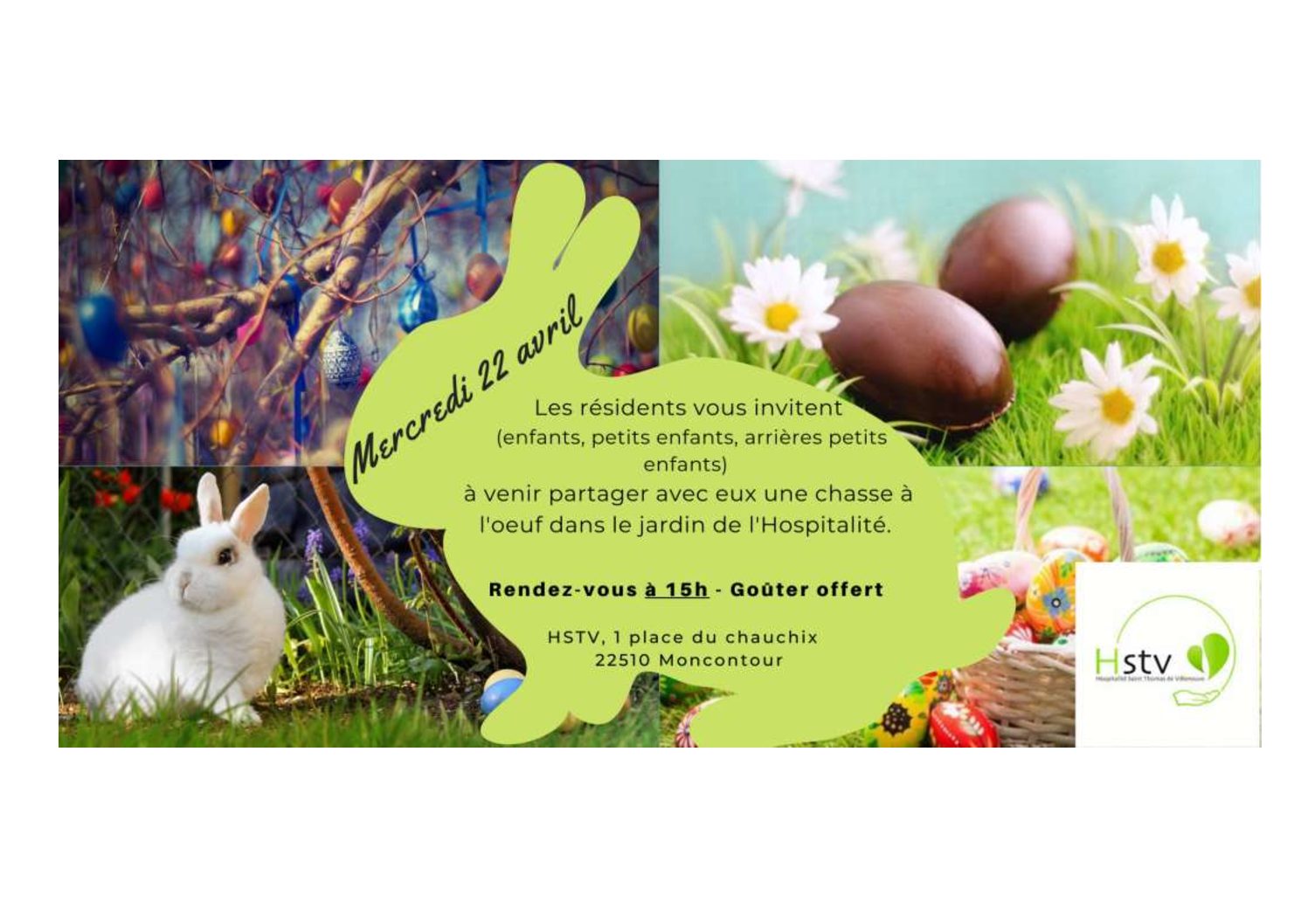 Chasse à l’œuf dans le jardin de l’Hospitalité le 22 avril